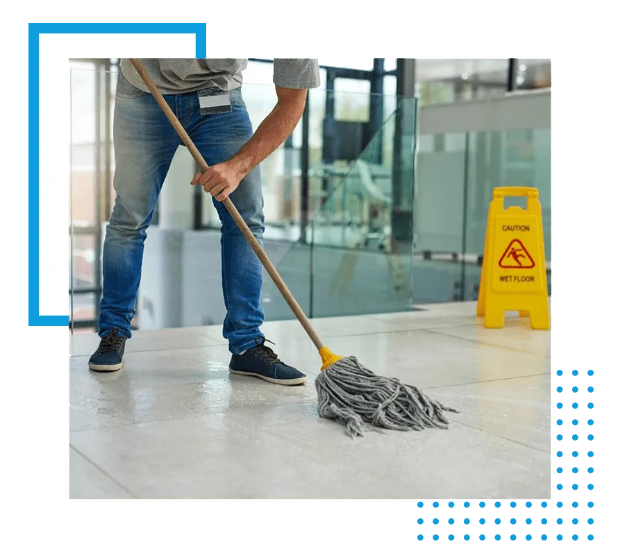 professional cleaner mopping in houston tx